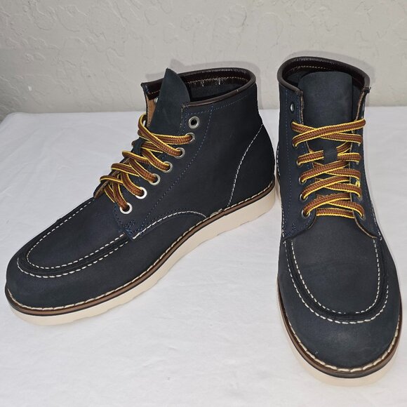 Schnee ELM Italian Collection Women’s Blue Nubuck 6" Moc Toe Lace Up Boots Sz 40 - Picture 10 of 10